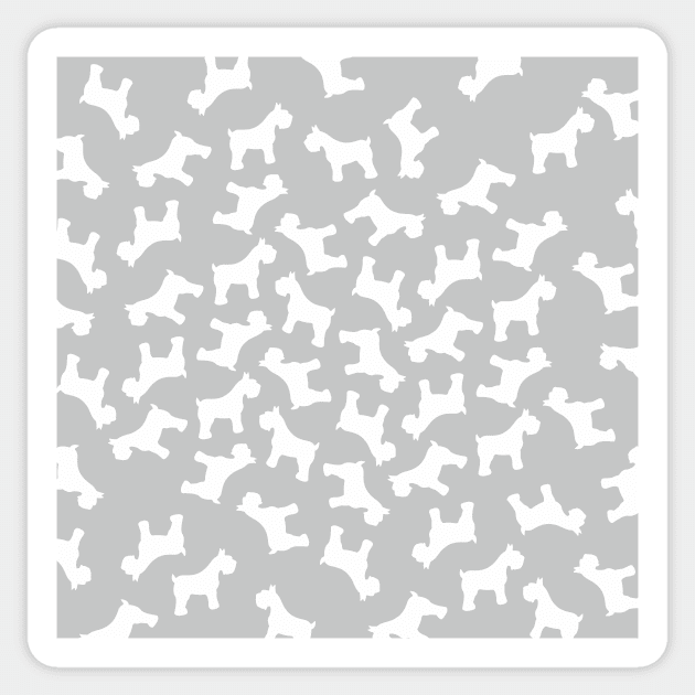 Schnauzer Grey and White pattern Sticker by XOOXOO